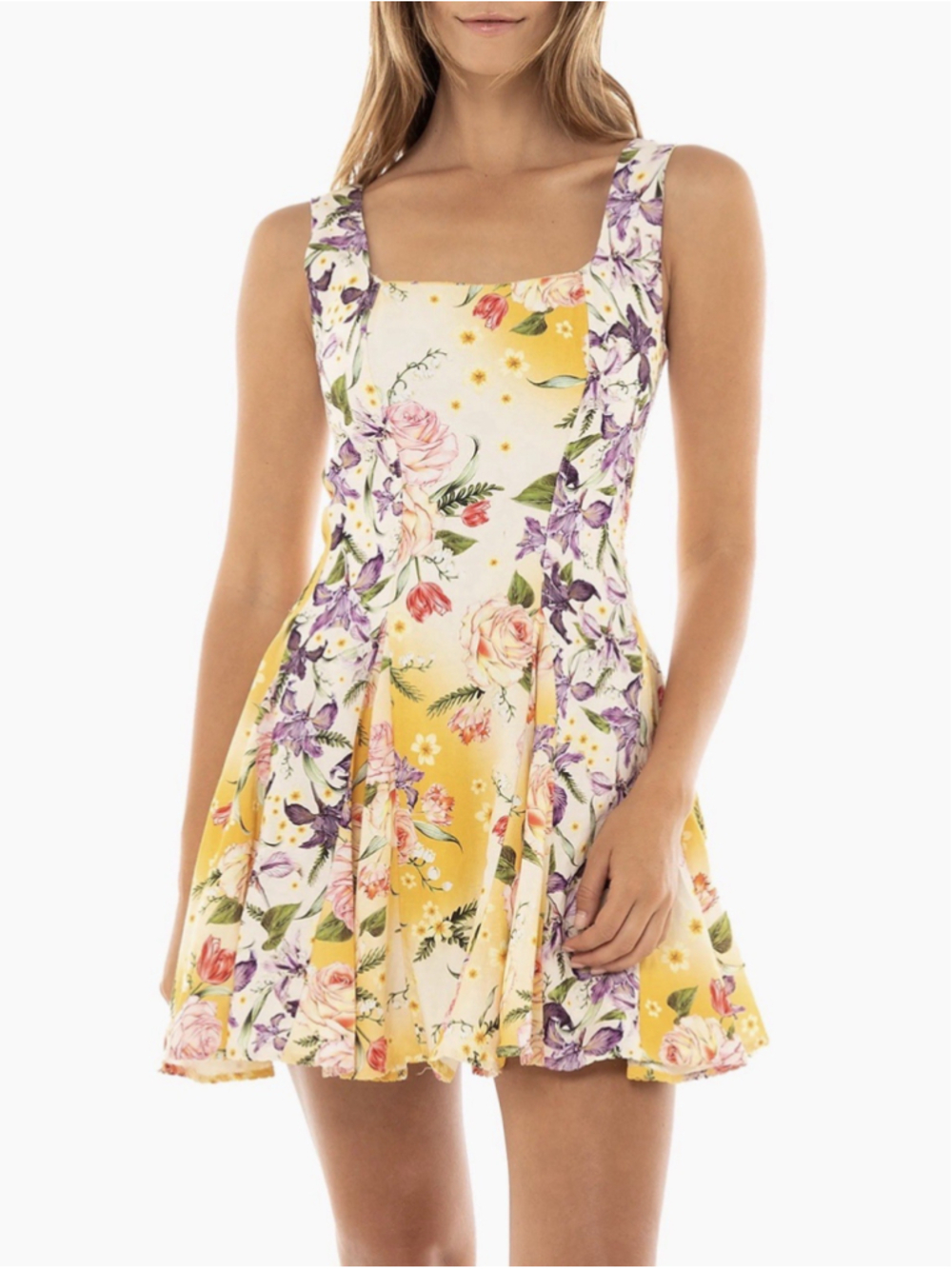 Agua Bendita Kristen Dreamin Mini Dress Multi Floral S NWOT Linen Blend $220